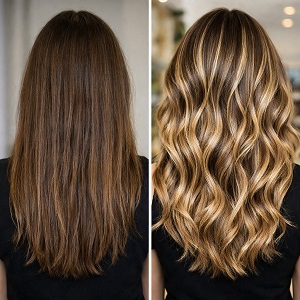 Highlights & Lowlights Hair Before & After in Islamabad