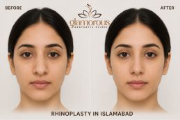 before and after results of Rhinoplasty in Islamabad Pakistan