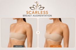 scarless Breast Augmentation before and After